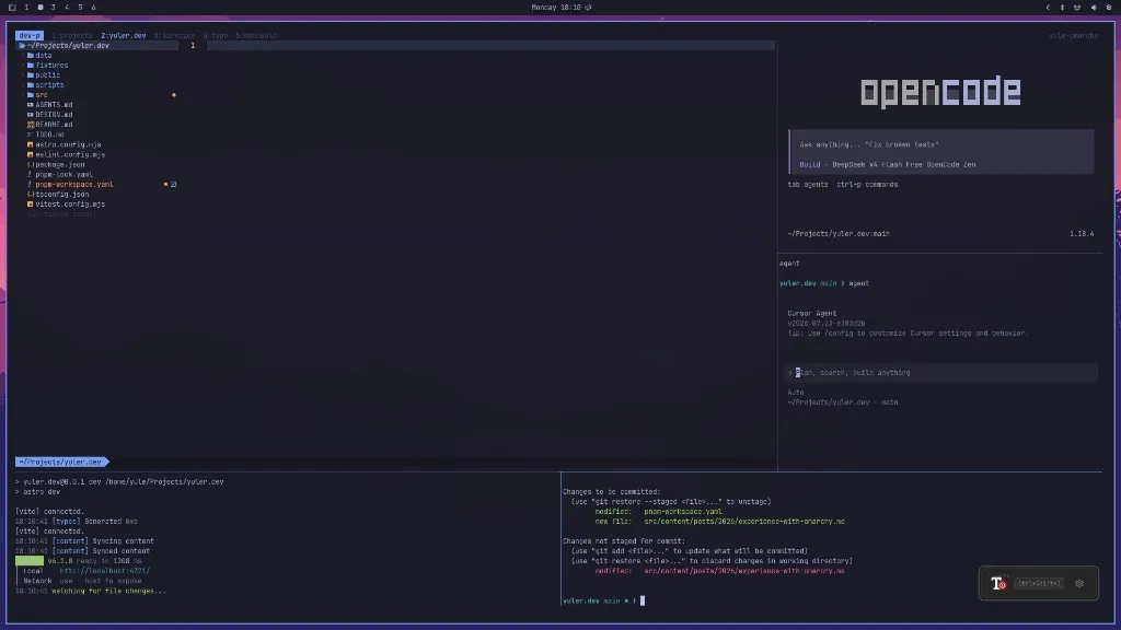 tmux 布局 + Neovim